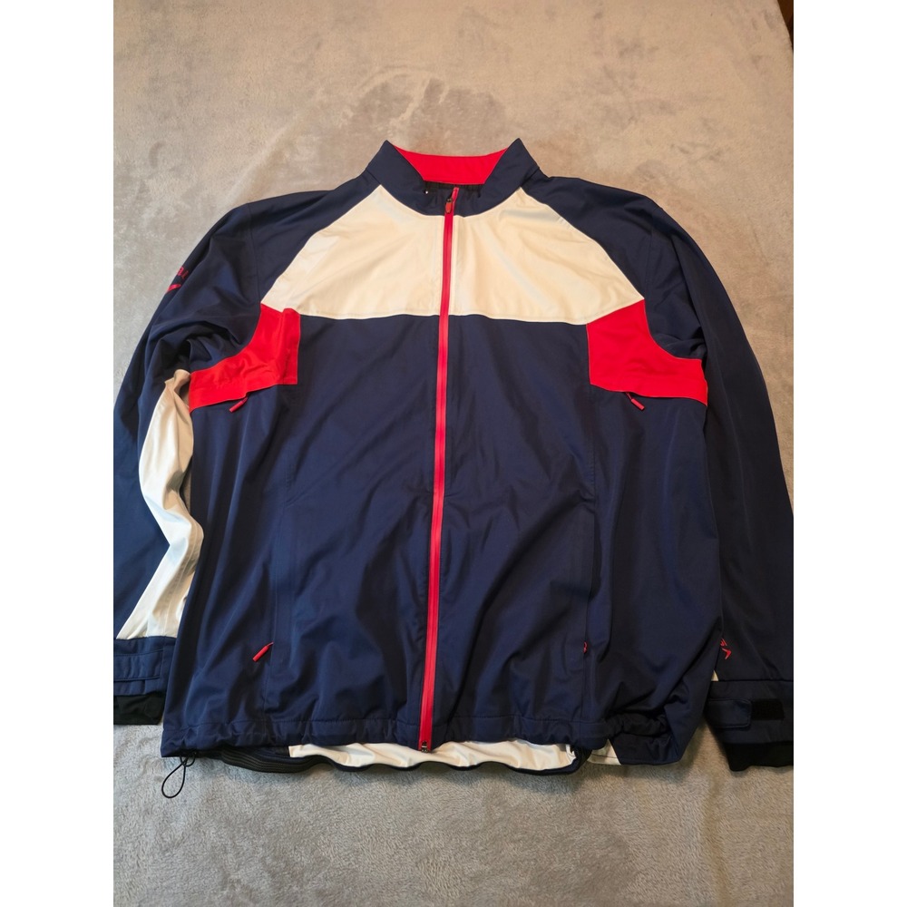 Callaway Golf Jacket Mens 3XL Navy Blue Red Swing Tech Stormguard Color Block